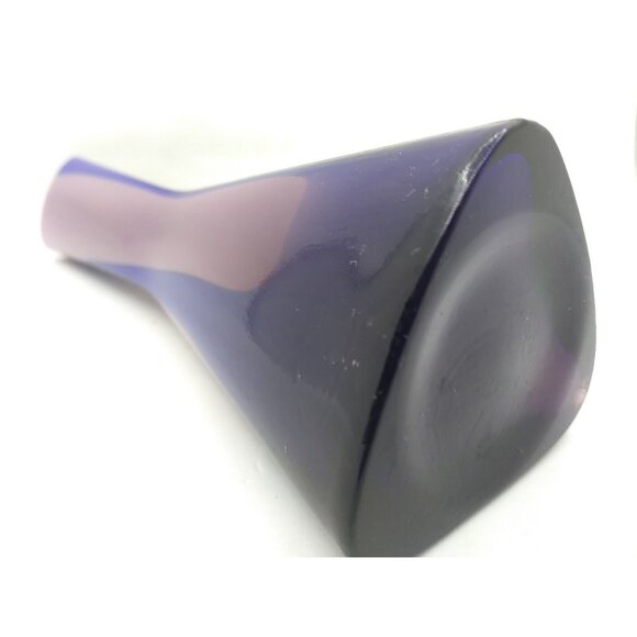 Vtg MCM Cased Glass Triangular Bud Pop Art Purple Bud Vase Japan 7.5"  READ - Picture 12 of 15